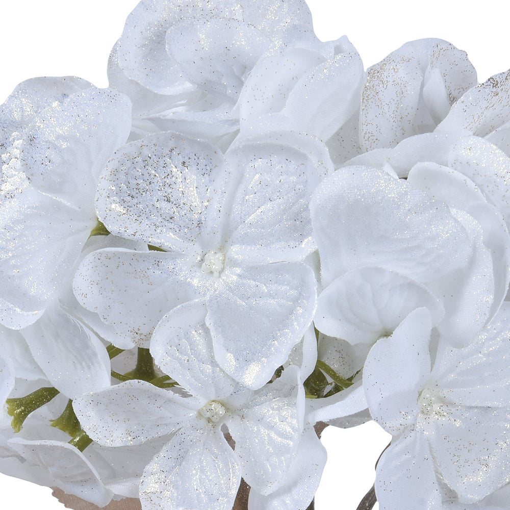 Kaemingk White Hydrangea Polyester (45cm)