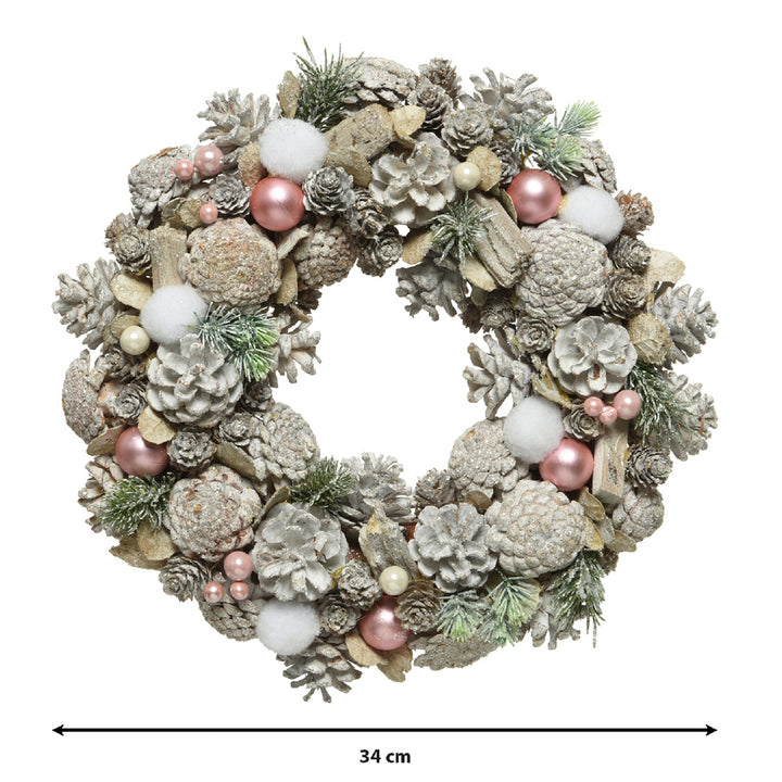 Kaemingk Frosted Pinecone Wreath (34cm)