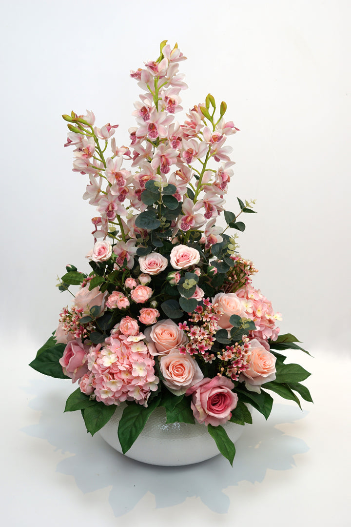 Blush Symphony: Elegant Pink Artificial Arrangement