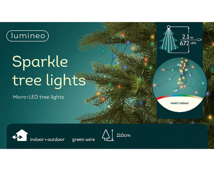 Kaemingk Micro LED Multi Colour Tree Bunch Lights (210cm)