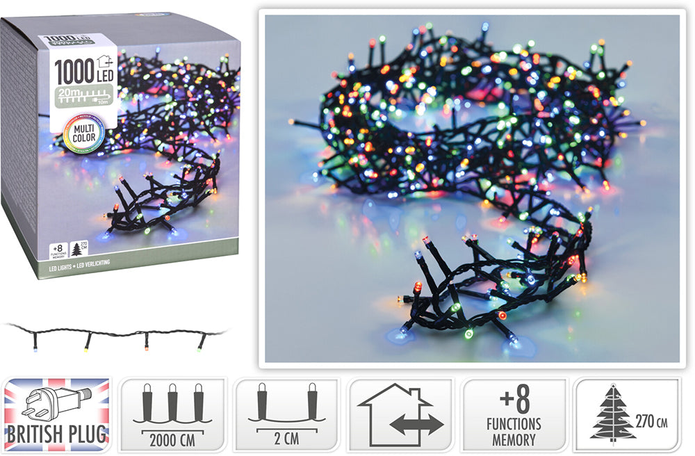 Koopman 1000 Multicoloured LED Snake Lights With Bs Plug