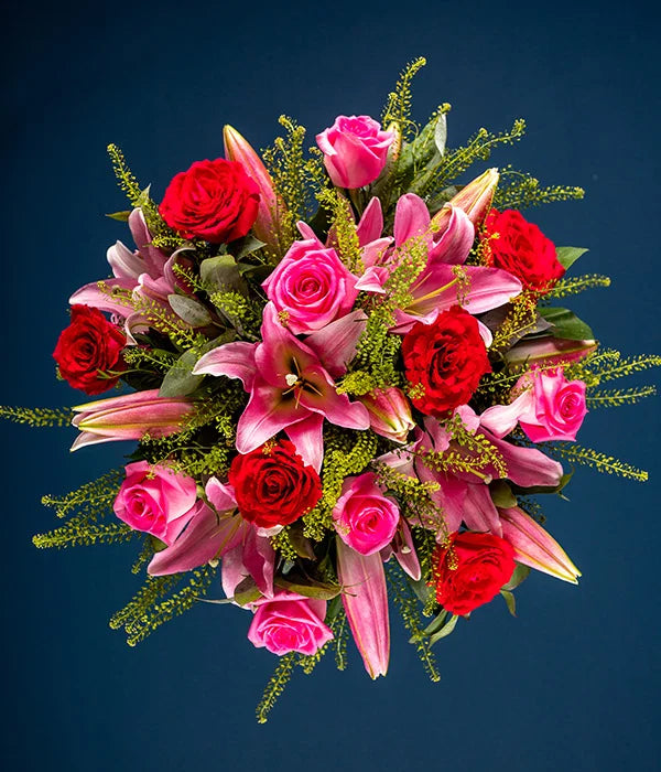 Bouquet di ortensie artificiali LILLIE, blu-rosa, 20cm